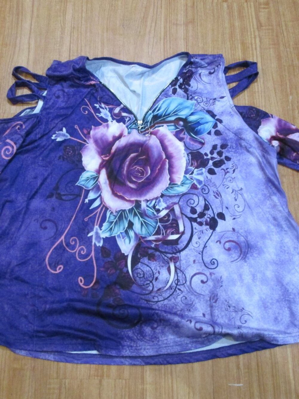 Women's 4x cute purple sext casual zipper top, classy! Runs small